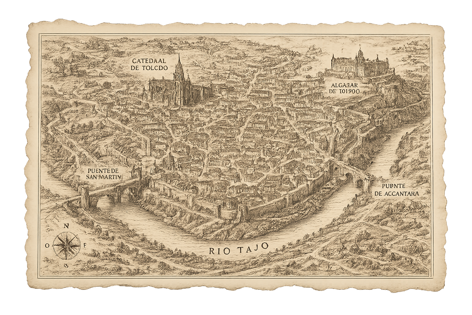 Mapa antiguo de Toledo